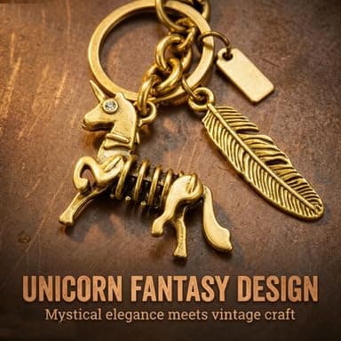 Väskberlock, söta handväskberlocker, väsktillbehörsberlocker, väskkedjor, handväskberlocker Unicorn-Gold