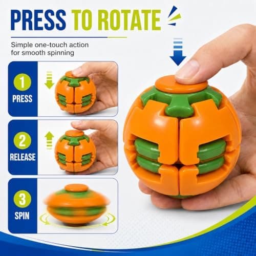 Tryck för att snurra Fidget Ball Leksak, Helix Core 3D Roterande Mekanisk Spinner