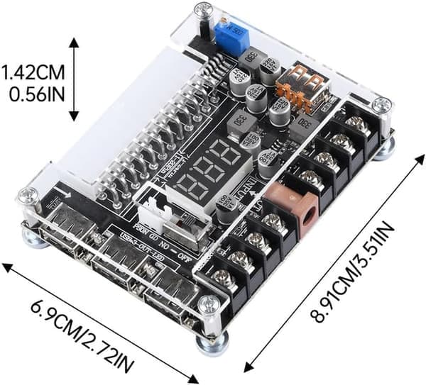 20/24-pin ATX-adapterudgang PC PSU-kilde USB-strømmodul med justerbar spænding til 12V -12V 5V 5VSB 3.3V terminal