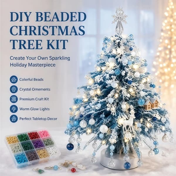 DIY Perle Juletræssæt Krystal Håndværkssæt til Voksne, 5 Stk. 5Pcs