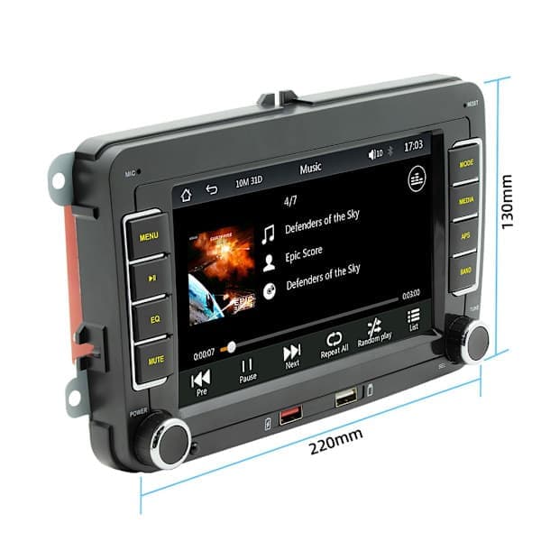 F9070W Bilradio / Carplay & Android Auto - 7 tum för Volkswagen