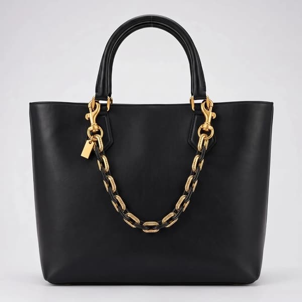 Väskberlock, söta handväskberlocker, väsktillbehörsberlocker, väskkedjor, handväskberlocker Black-Gold-Chain