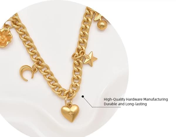 Väskberlock, söta handväskberlocker, väsktillbehörsberlocker, väskkedjor, handväskberlocker Heart C Chain-GOLO