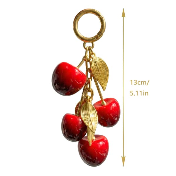 Väskberlock, söta handväskberlocker, väsktillbehörsberlocker, väskkedjor, handväskberlocker Cherries