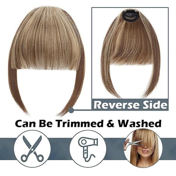 Clip-in Hårfransar Extensions Franska Hårfransar Snygga Delar Askblond & Blond Ask & 28cm & ash & blond