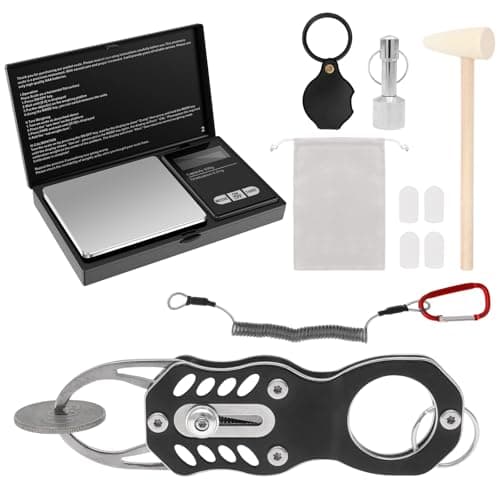 Guldsilvermynttestkit, 500g/0.01g Högprecisions digitalvåg med hammare, förstoringsglas, elektronisk våg, enhetskonvertering för