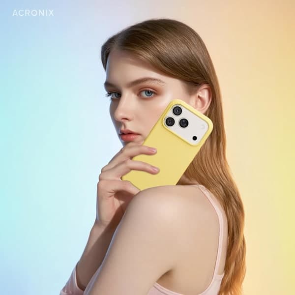 Flytende silikondeksel til iPhone 17 Pro, støtsikkert mykt telefondeksel, full beskyttelse, gul gul iPhone 17 Pro Yellow iPhone 17 Pro