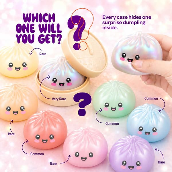 Glitter Dumpling Squishy Mystery Box - UV farveskiftende - Squishies Legetøj