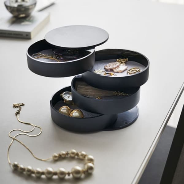 Smykkeskrin Smykkeopbevaringsboks SORT Sort Black