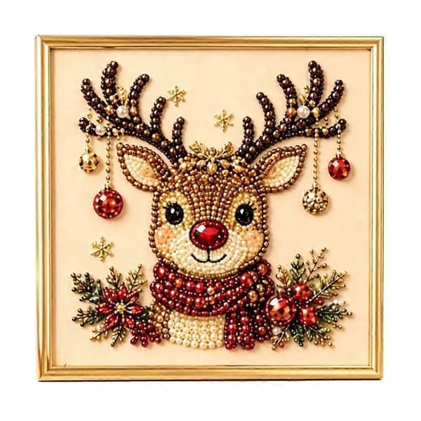DIY Juleperle Diamantmaleri Kunstsett med Ramme 20*20cm A