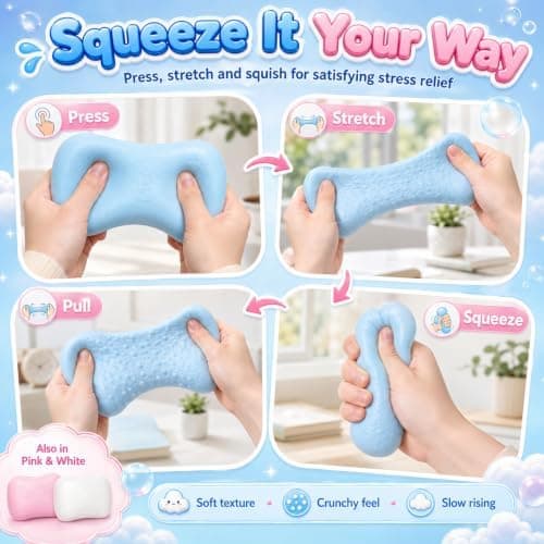 Sprød sæbe Squishy Asmr perlefyldt, Sprøde sæbe Squishies Soap Blue