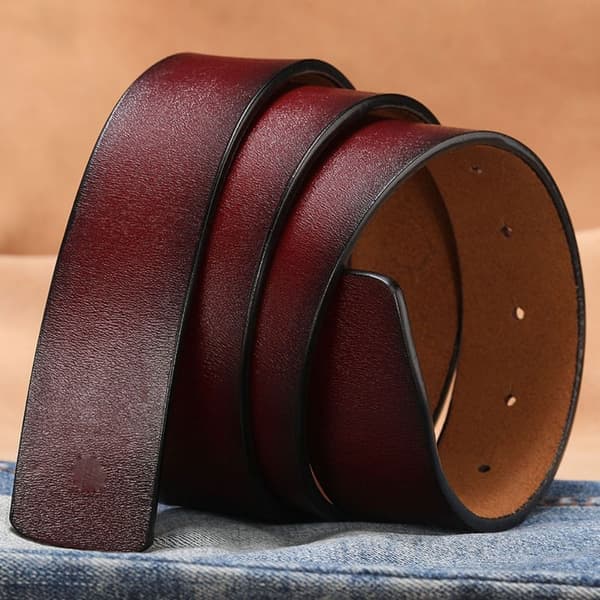 Ægte læderbælte uden spænde 01 sort 3,8 cm 01 Black 3.8cm