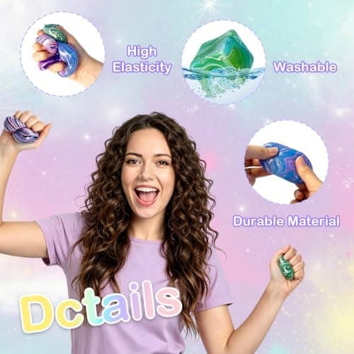 4-pack långsamt stigande isbit Squishy Stresskub, sensoriska klämleksaker för barn och vuxna, ångestlindrande handklämmisar, klassrumspriser &