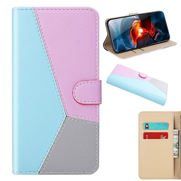 Tricolor PU-etui til iPhone 15 Pro Max