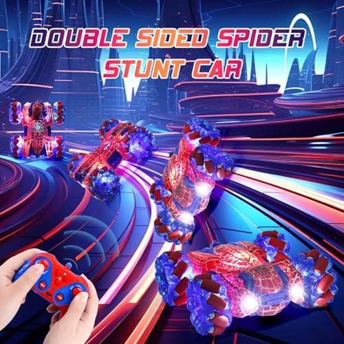 Bevegelsessensor RC Stuntbil 2.4GHz Helkroppslys Dobbeltsidig RC-biler Dual Control Red