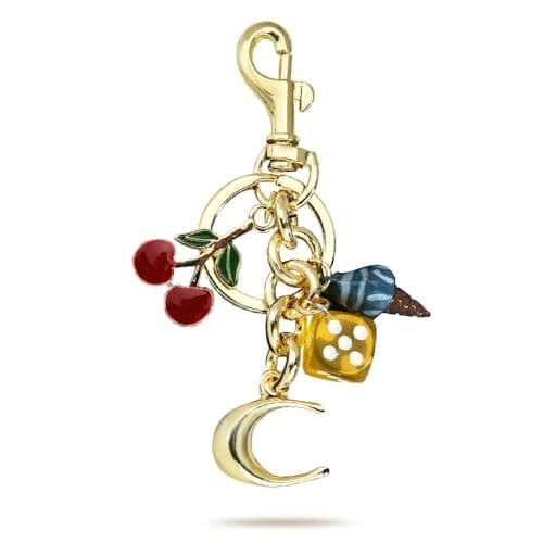Väskberlock, söta handväskberlocker, väsktillbehörsberlocker, väskkedjor, handväskberlocker Cherry-Yellow