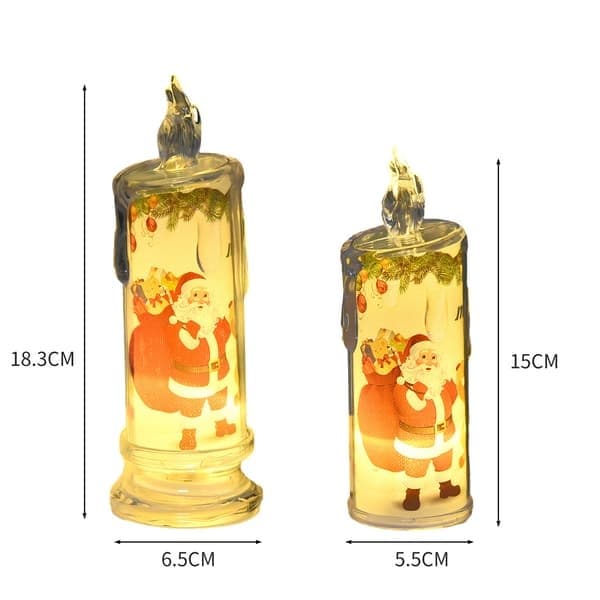Flammeløse lysestaker til juledekorasjon, julegave, stil2, størrelse 6,5*18,3cm style2 6.5*18.3cm