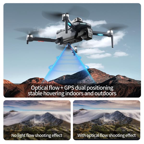 XT606 GPS-drone med kamera til voksne 4K EIS, drone med 4,3\" HD-skærm XT606-3BATTERY