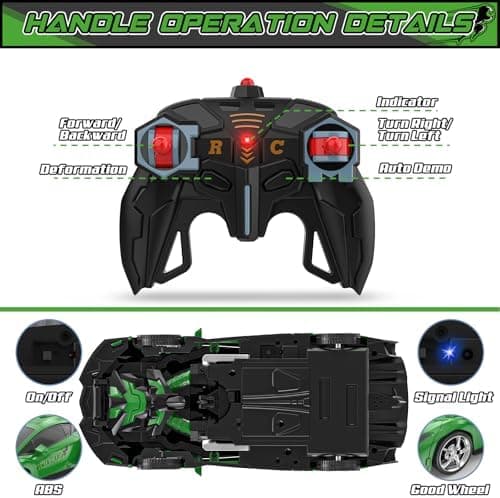 BLUEJAY Transform RC-biler for gutter 3-12, 2.4Ghz fjernstyrt bil Green