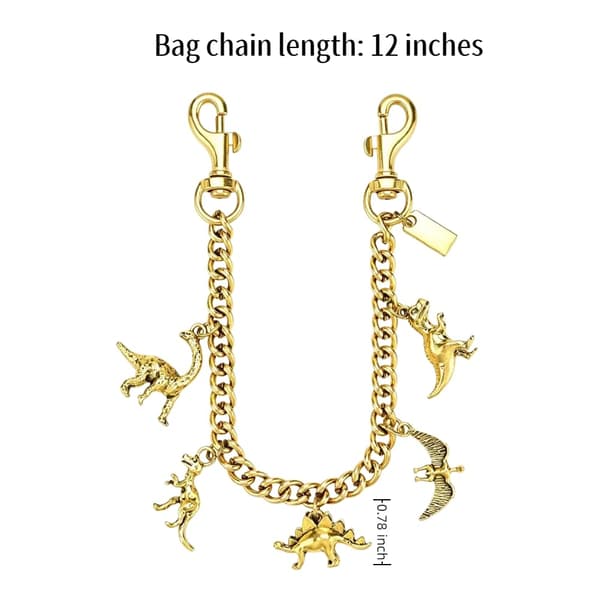Väskberlocker för handväskor - Söt handväskkedjeberlock - Väskaccessoarer Berlocker för kvinnor Dinosaur Chain - Gold