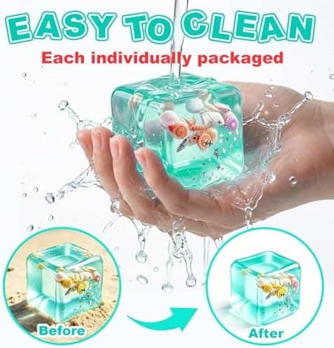 Squishy Ice Cube Fidget Legetøj - Gaver til mænd og kvinder Stressbold til skrivebordsfidgeting, Blødt sensorisk klemmelegetøj til visuel healing og taktil ro, Green