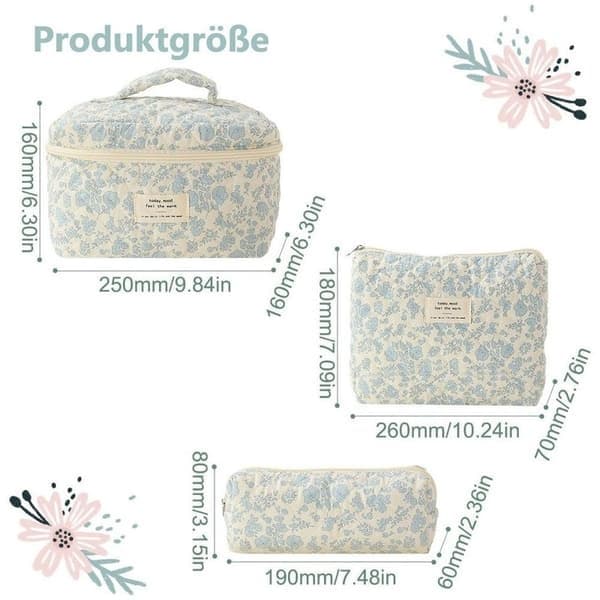 3-pak, toilettaske/makeuptaske, C C