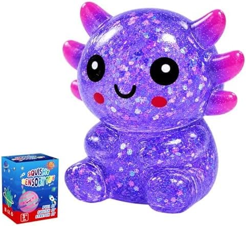 Glitter Axolotl Squishy Leksak, Squishy Leksaker, Långsamt Stigande Squishy (Lila) Purple