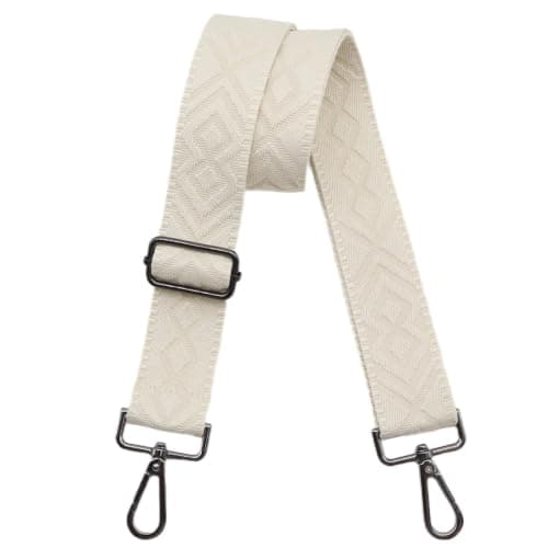 Axelremsväskor för handväskor Breda axelremsväskor Justerbar ersättningsbroderad handväskrem för handväskor Gunmetal Hardware-beige