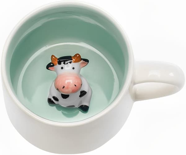 Søt kumugge, 3D dyrekeramikk kaffe-/tekopp, perfekt som konfirmasjonsgave, bursdagsgave