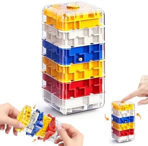 2-i-1 Fidget Spinner Labyrint Terning 3D Puslespil Hjernevridere 6 Niveauer 6 Level