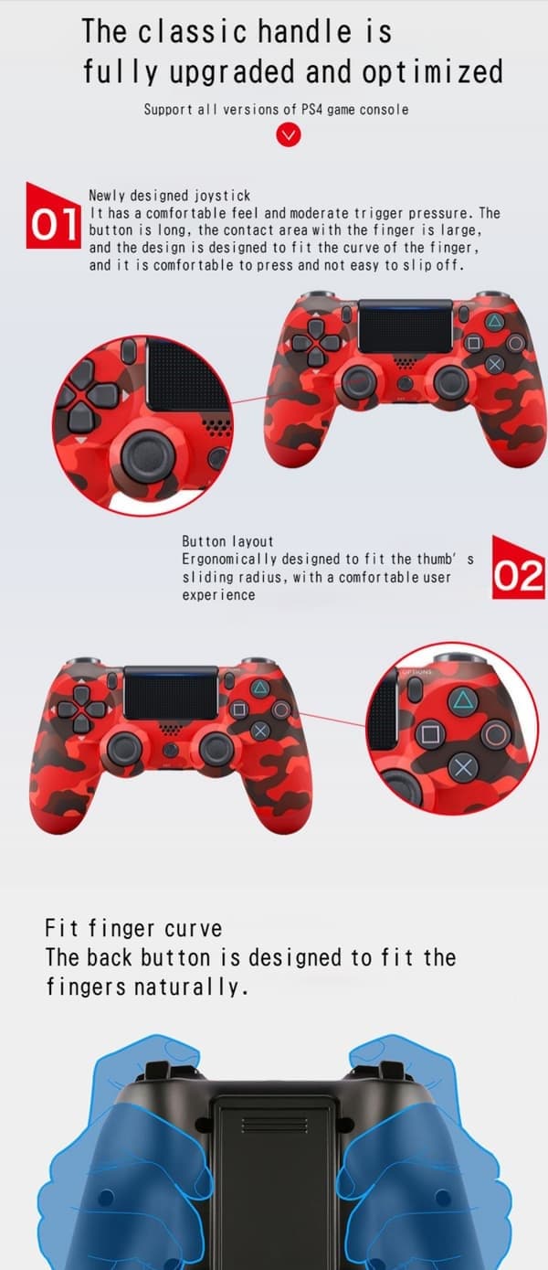 PS4-kontroller med styreflate og seksakset vibrasjonsfunksjon PS4 Ha