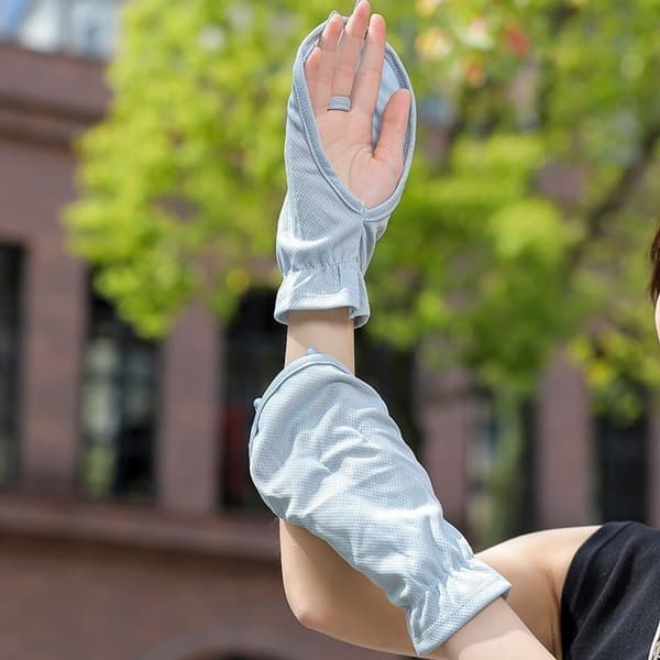 2 par handsker til solbeskyttelse UV-beskyttelse åndbare kølende fingerløse til kvinder mænd, blå blue