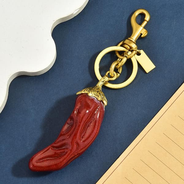 Väskberlocker för handväskor - Söt handväskkedjeberlock - Väskaccessoarer Berlocker för kvinnor Red Chili Peppers - Gold