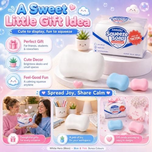 Sprød sæbe Squishy Asmr perlefyldt, Sprøde sæbe Squishies Soap White