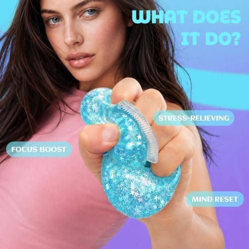 Tandkräm Squishy Stressboll, Långsamt Stigande Klämleksak Blue