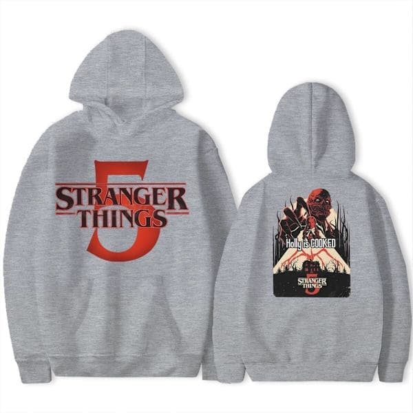 Stranger Things 5 Hettegenser - Unisex - Varm Fleeceforet Genser - Høst/vinter Grå 2 XXS Grå 2 XXS Gray 2 XXS