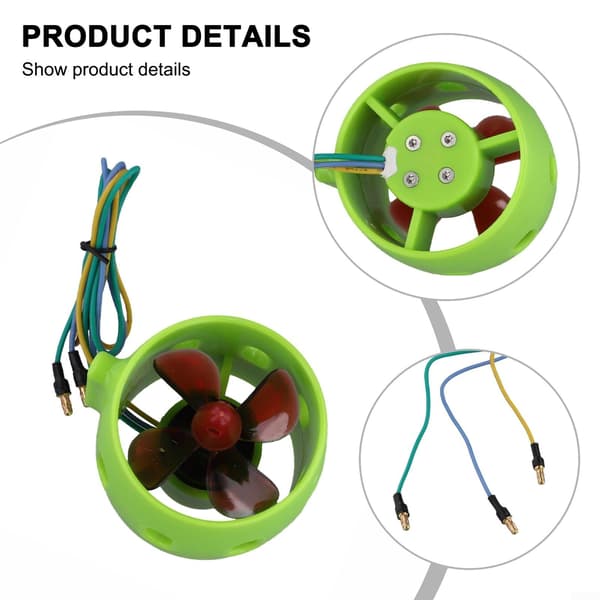 12V-24V Undervanns Thruster Motor 4-blads Propell (mot klokken) Counterclockwise