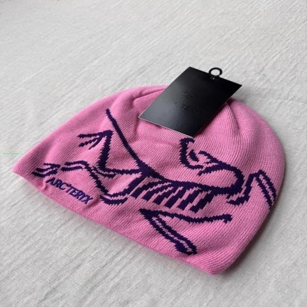[LCS] Arc'teryx Bird Head Toque Mössa Rosa Merinoull Stickad Vintermössa Unisex, Rosa Pink