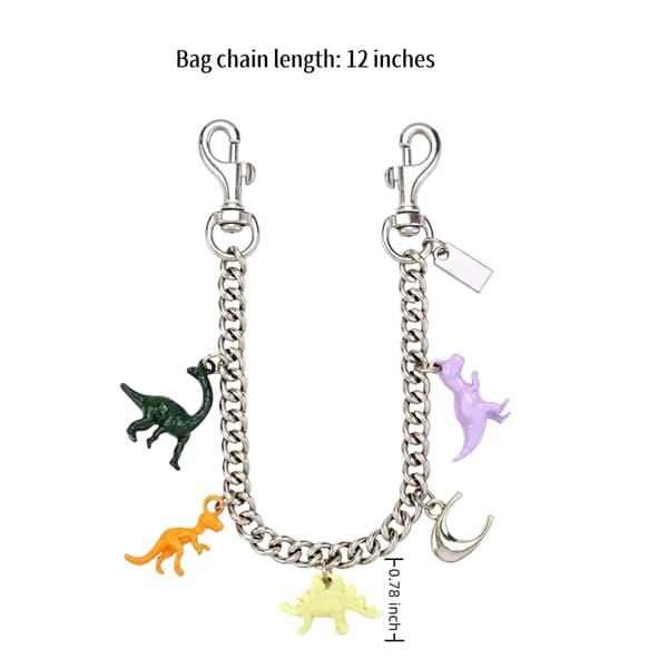 Väskberlocker för handväskor - Söt handväskkedjeberlock - Väskaccessoarer Berlocker för kvinnor C-dinosaur Chain - Silver
