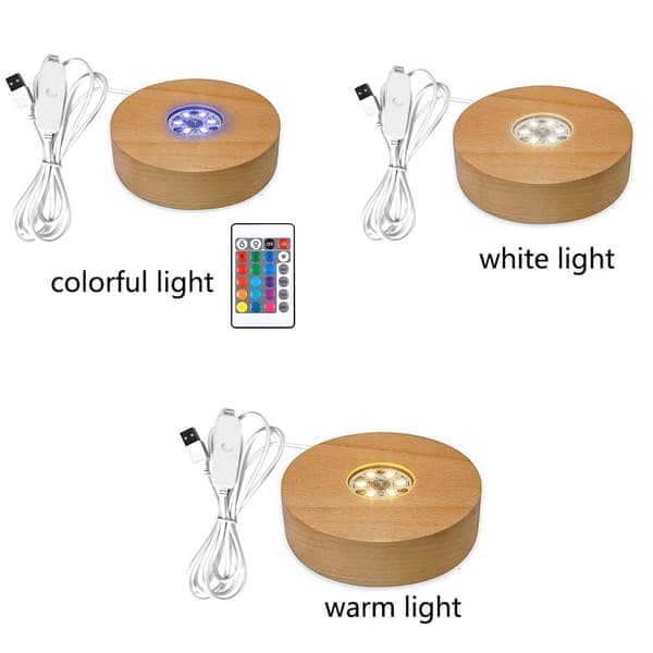 Trälampfot (utan glödlampa) VITT LJUS white light