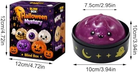Halloween Spooky Ghost Dumpling Squishies Legetøj, Dumplings Stressbolde til Voksne Fidget Legetøj med Damper, Aflastning Fidget Sensorisk til Helligdage & 115#purple