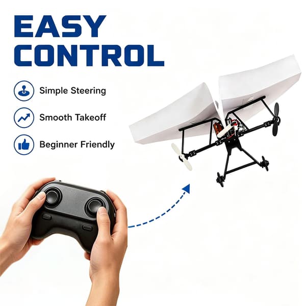 RC Papirflysæt, DIY RC Fly til Hobbyfolk, Piloter, Begyndere 1-BATT Black