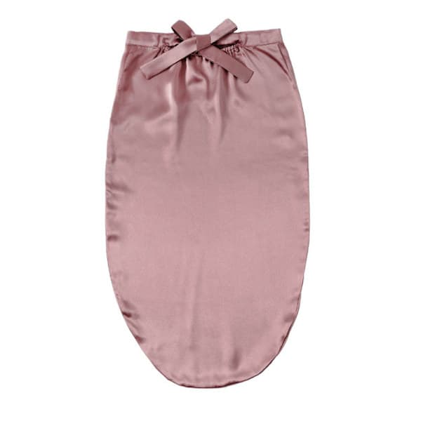 Lang sovehette 100 % silke rosa marineblå NavyBlue