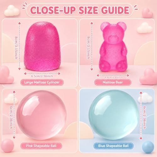 4 stk. Taba Squishies Fidget Legetøj, Stressbolde til børn og voksne 3pink&bule