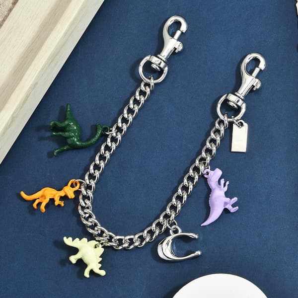 Väskberlocker för handväskor - Söt handväskkedjeberlock - Väskaccessoarer Berlocker för kvinnor C-dinosaur Chain - Silver