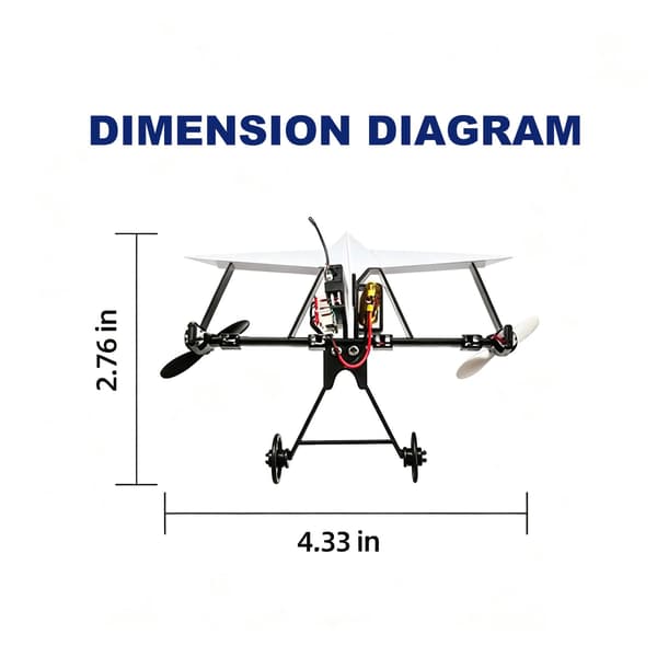 RC Papirflysæt, DIY RC Fly til Hobbyfolk, Piloter, Begyndere 1-BATT Black