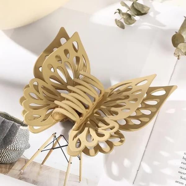 Suuret perhoshiusklipsit naisille, Khaki khaki