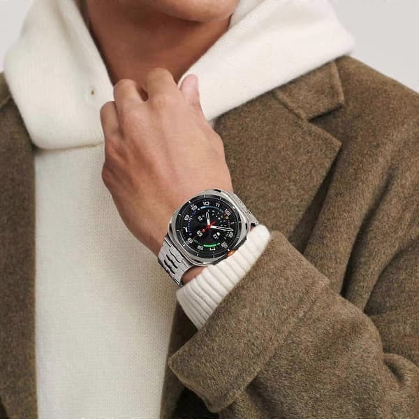 Til Samsung Galaxy Watch Ultra 47mm sommerfuglelås titaniumlegering urrem titanium orange Titanium Orange