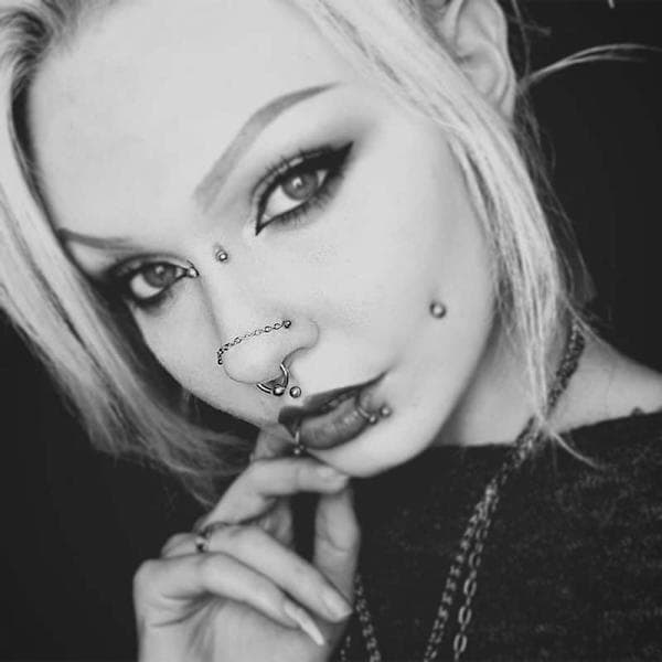 Kedja CZ Stud Näspiercing Set, 3 Storlekar 2mm-3mm, Punk Kroppssmycken, Guldton/Silver Silver