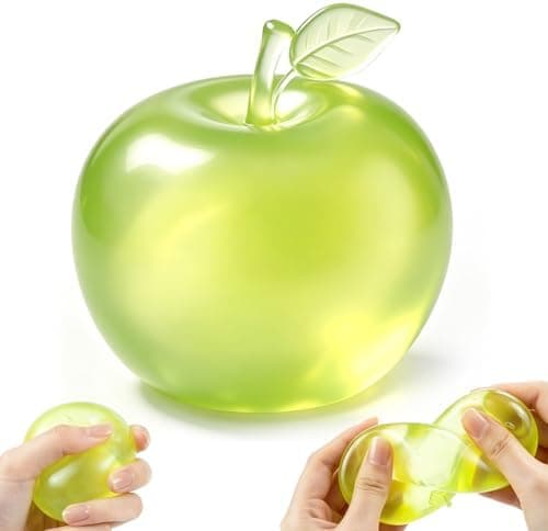 Æble Squishy, Sød Grøn Æble Squishy Sensorisk, Langsomt Stigende Frugt Squishies, Super Blød Fleksibel til Angstlindring (Cyan) Apple Squishy